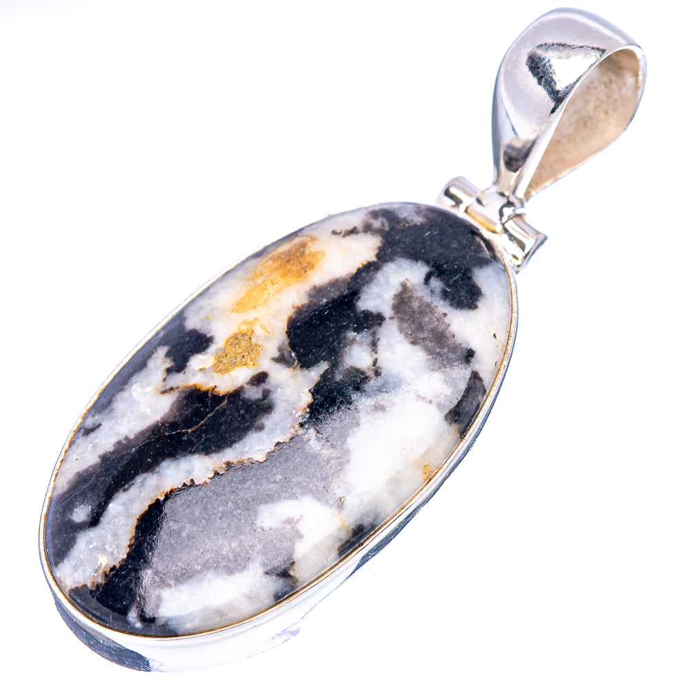 White Buffalo Jasper Pendant 1 3/4" (.925 Sterling Silver)