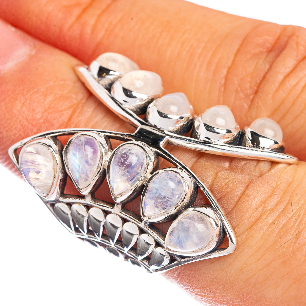Large Rainbow Moonstone Ring Size 6 (925 Sterling Silver) R144368