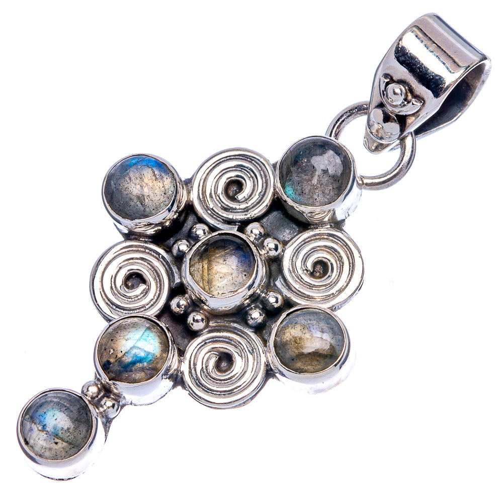 Labradorite Pendant 1 5/8" (925 Sterling Silver) P40182