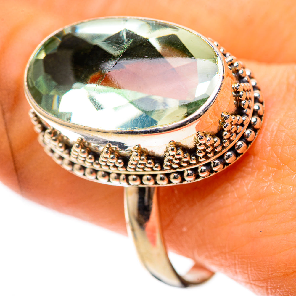 Faceted Green Amethyst 925 Sterling Silver Ring Size 11 (925 Sterling Silver) RING139394