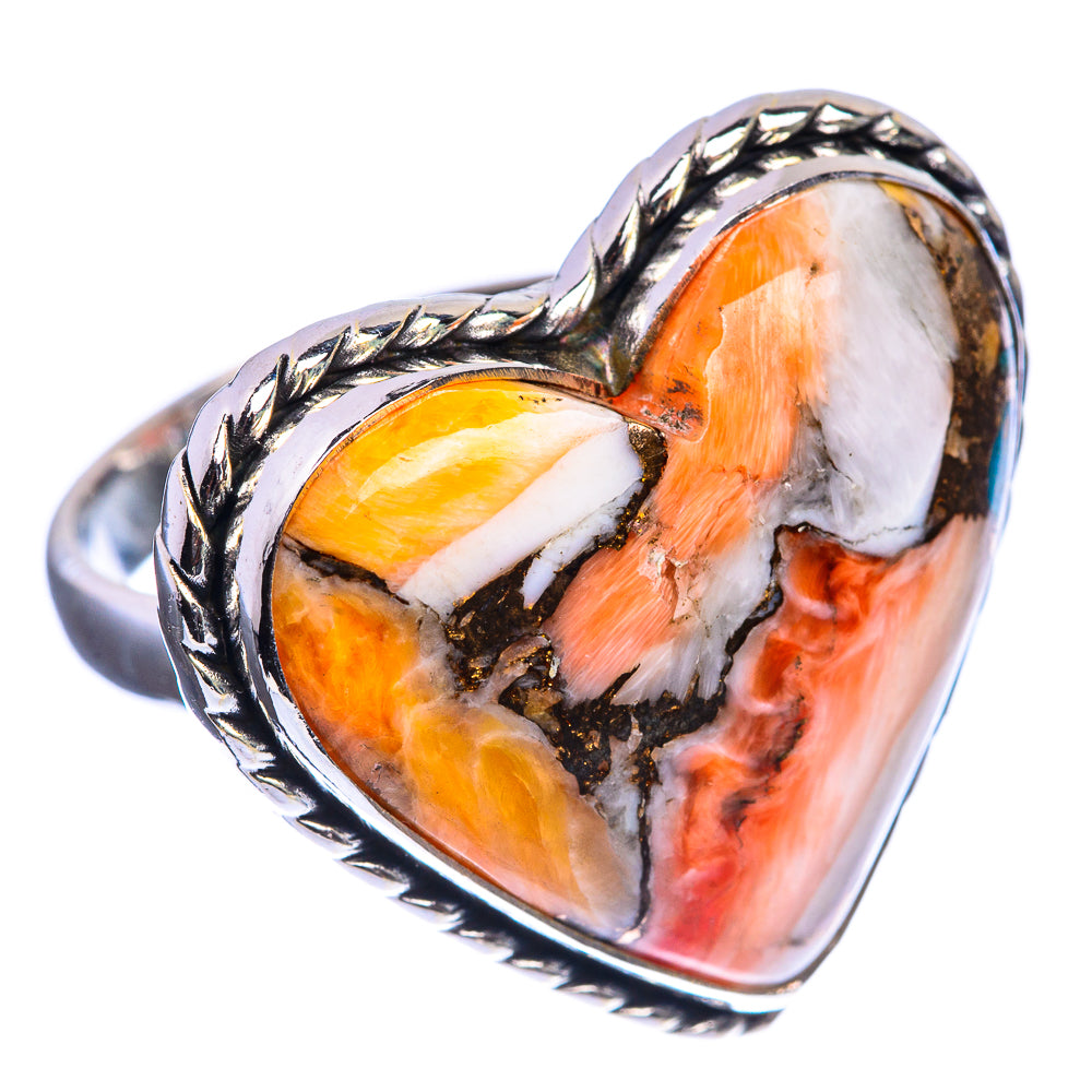 Large Spiny Oyster Turquoise 925 Sterling Silver Ring Size 7