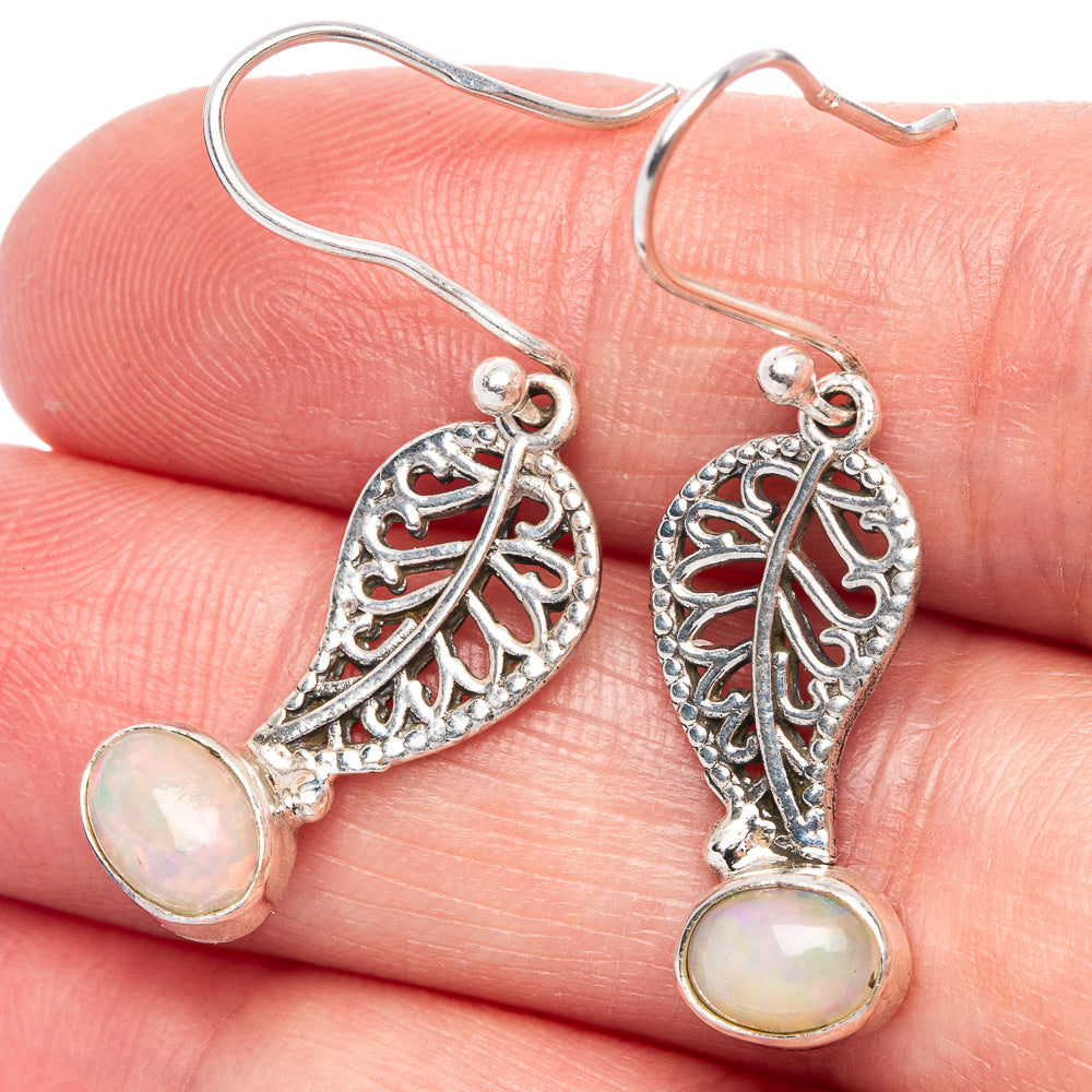 Rare Ethiopian Opal Earrings 1 3/8" (925 Sterling Silver) E433337