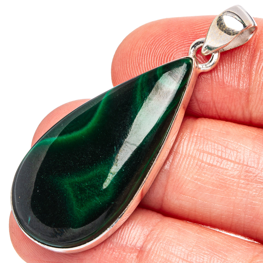 Malachite Pendants 1 3/4" (925 Sterling Silver) P43210