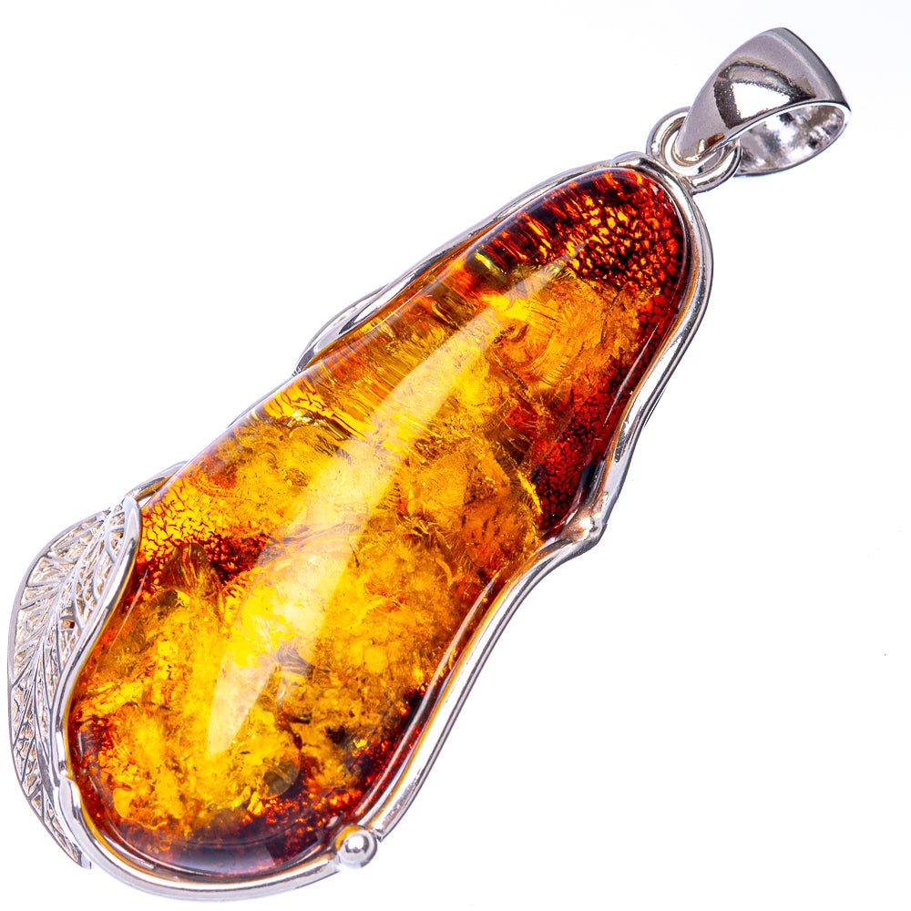 Anasilvercos Baltic Amber Pendant 2 1/2" (925 Sterlnig Silver)