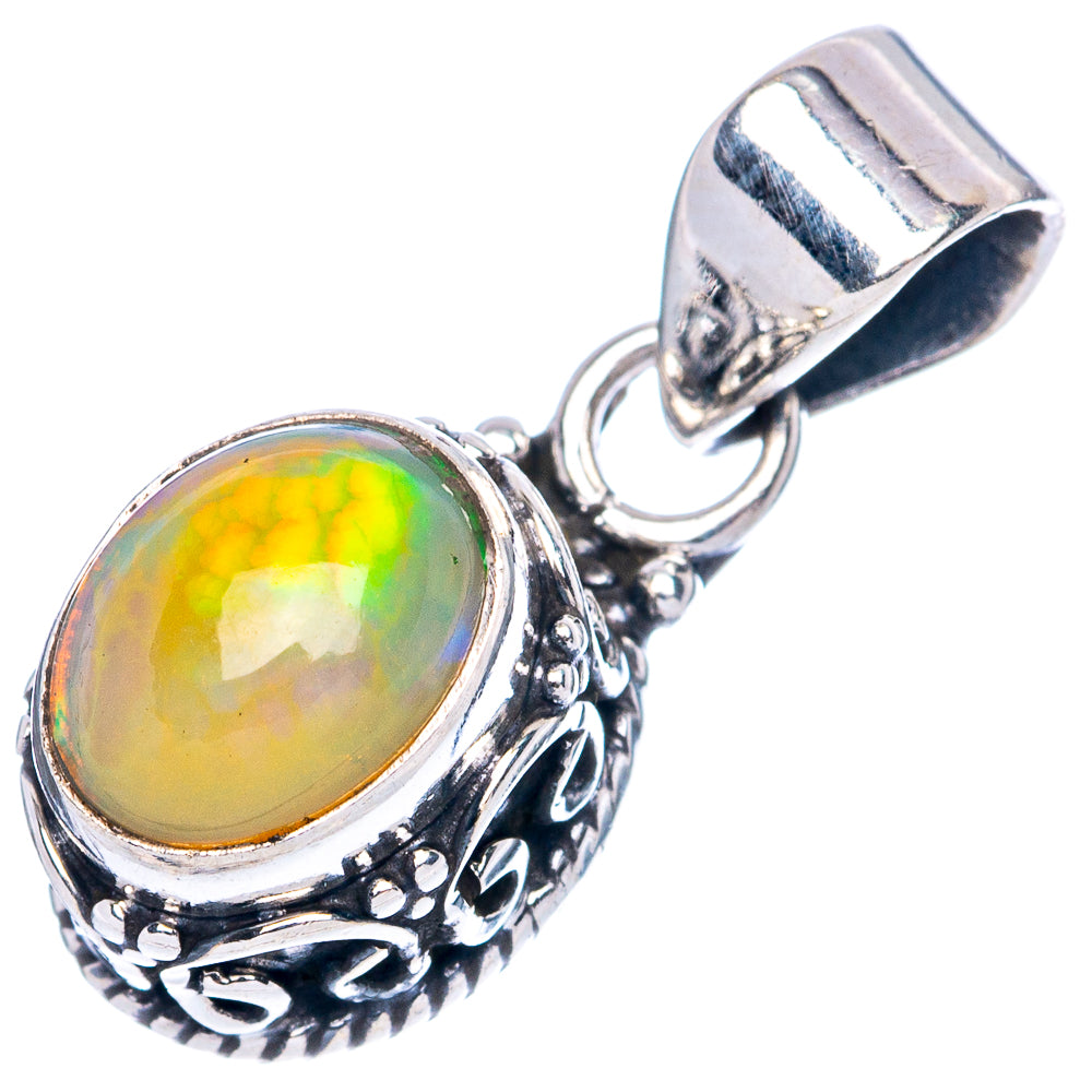 Rare  Ethiopian Opal Pendants 7/8" (925 Sterling Silver) P42354
