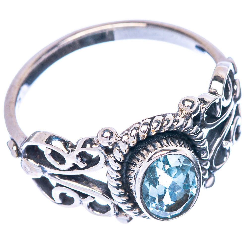 Blue Topaz Ring Size 7.25 (925 Sterling Silver) R1522