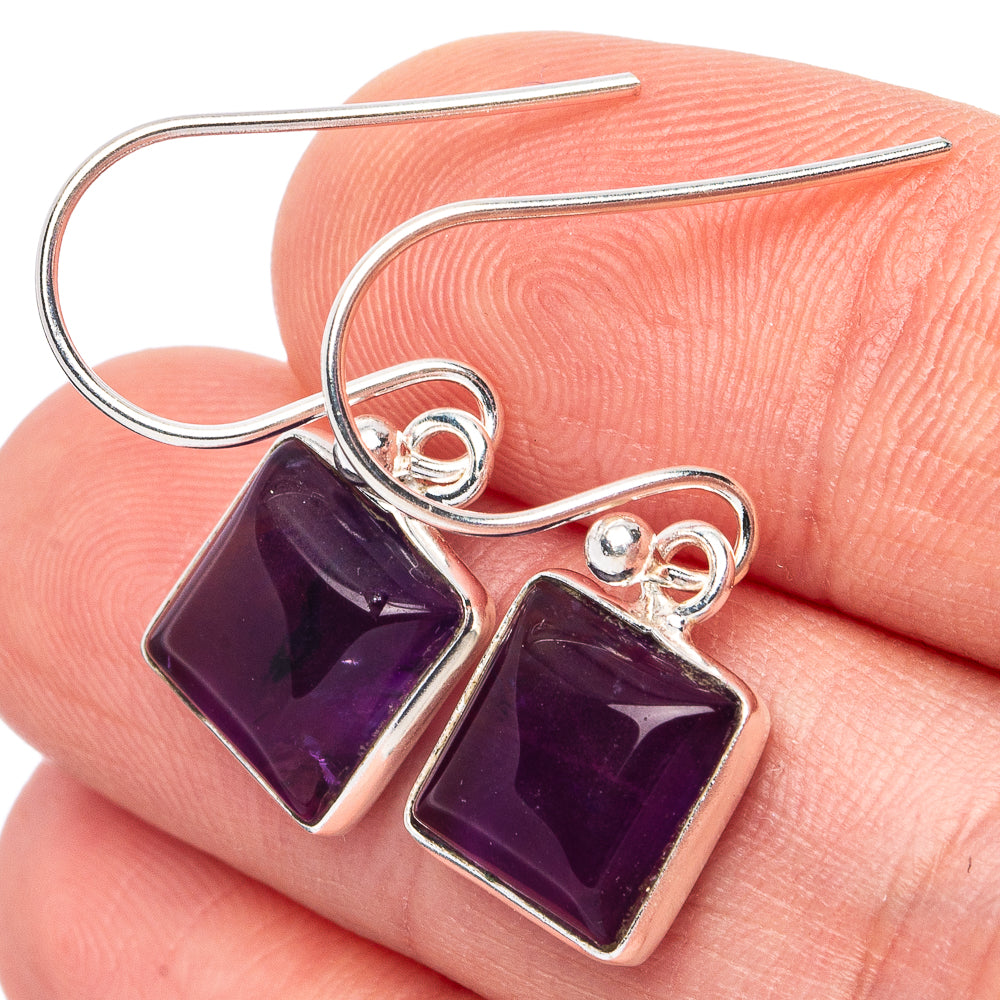 Amethyst Earrings 1" (925 Sterling Silver) E3088