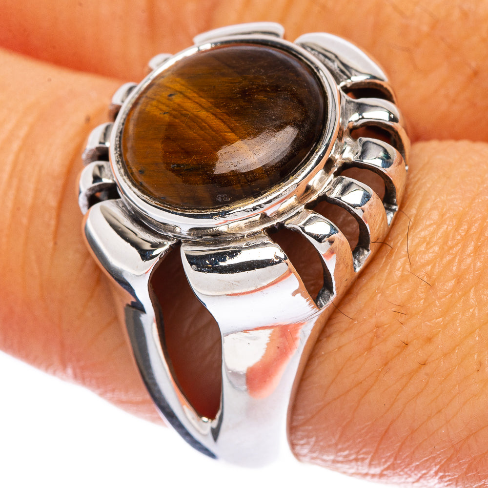 Large Tiger Eye Ring Size 8.25 (925 Sterling Silver) R146453