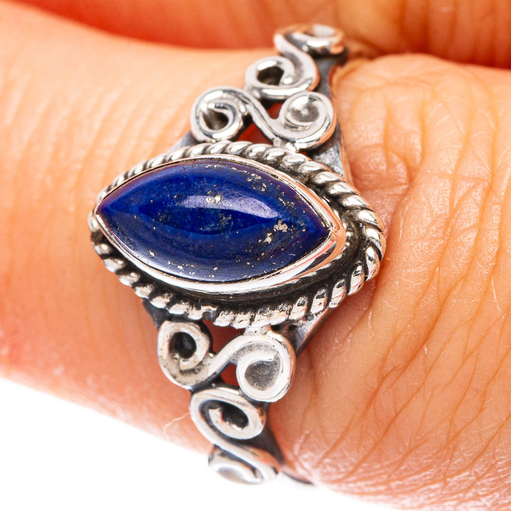 Lapis Lazuli Dainty Ring Size 7 (925 Sterling Silver) R5770