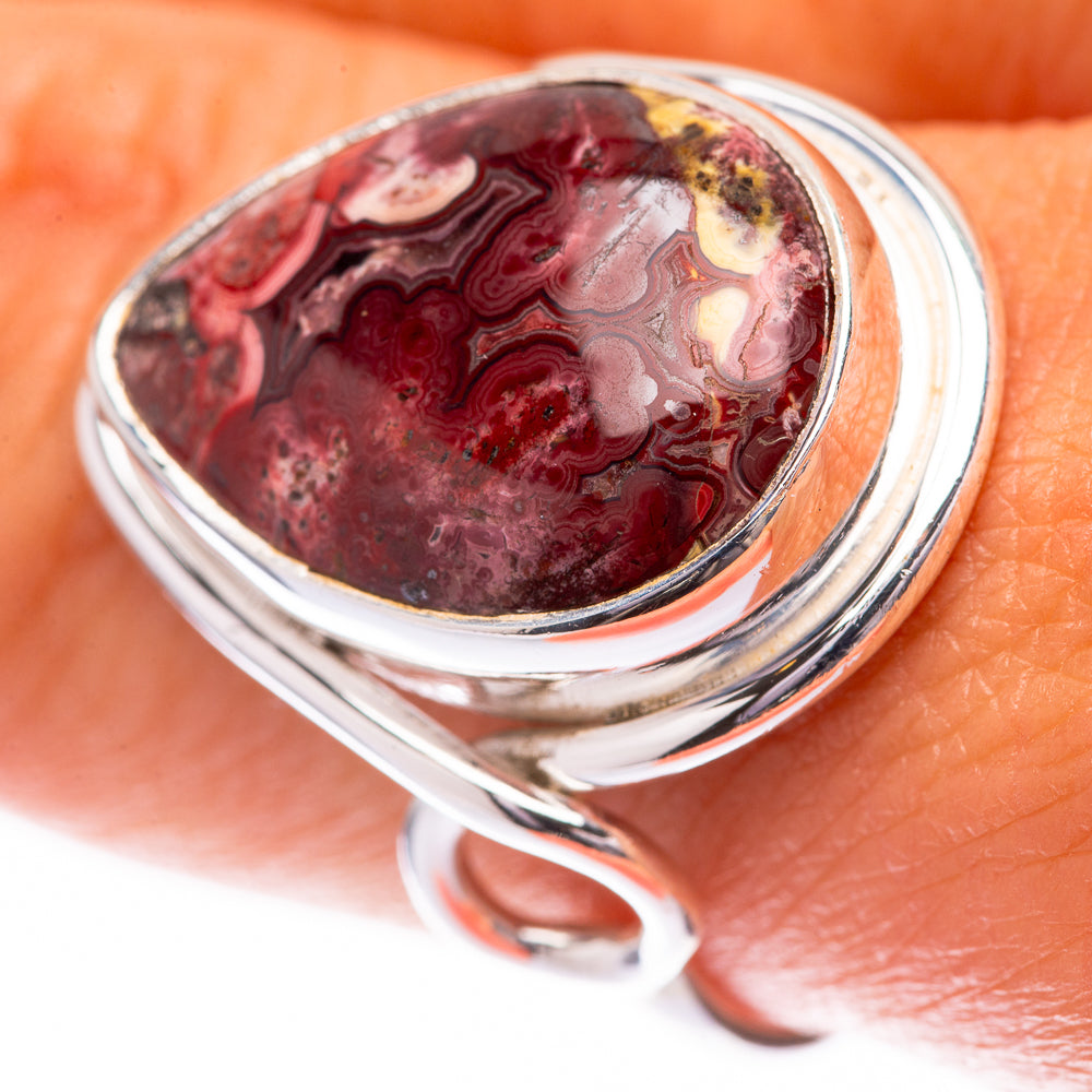 Crazy Lace Agate Ring Size 9.5 (925 Sterling Silver) R140485