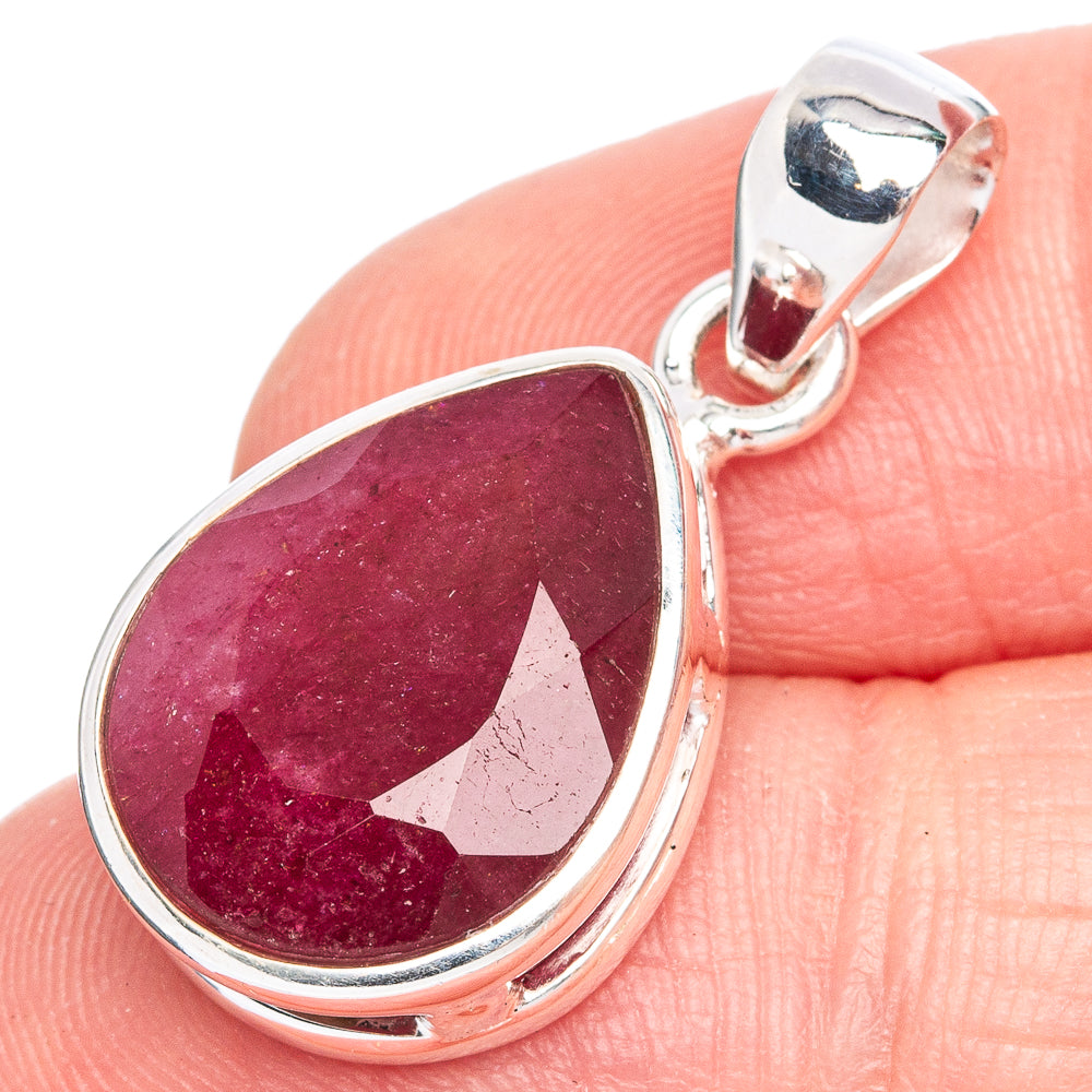 Red Sillimanite Pendant 1 1/8" (925 Sterling Silver) P40324