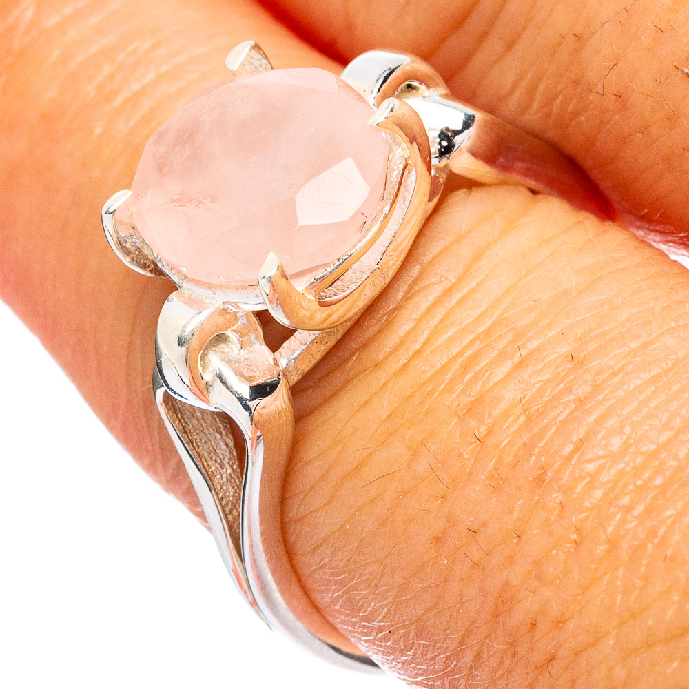 Rose Quartz Ring Size 8.75 (925 Sterling Silver) R4825