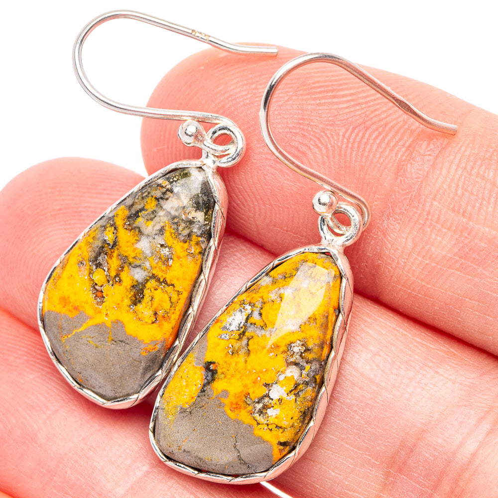 Bumble Bee Jasper Earrings 1 3/8" (925 Sterling Silver) E2446
