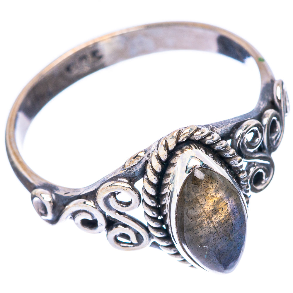 Labradorite Dainty Ring Size 7.75 (925 Sterling Silver) R5769