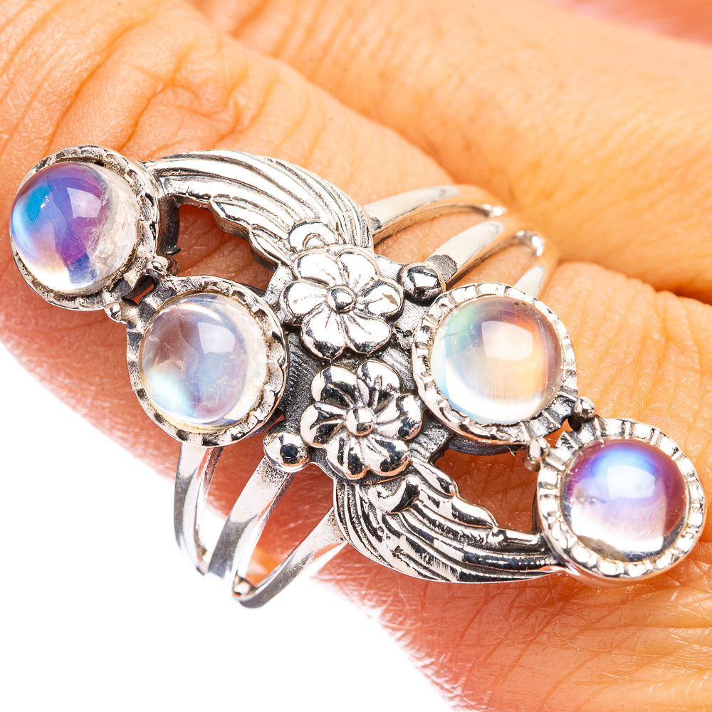 Rainbow Moonstone Ring Size 11 (925 Sterling Silver) R142637