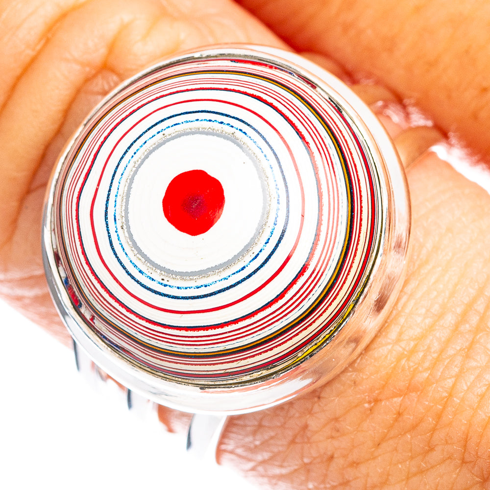 Premium Fordite Ring Size 9 (.925 Sterling Silver)