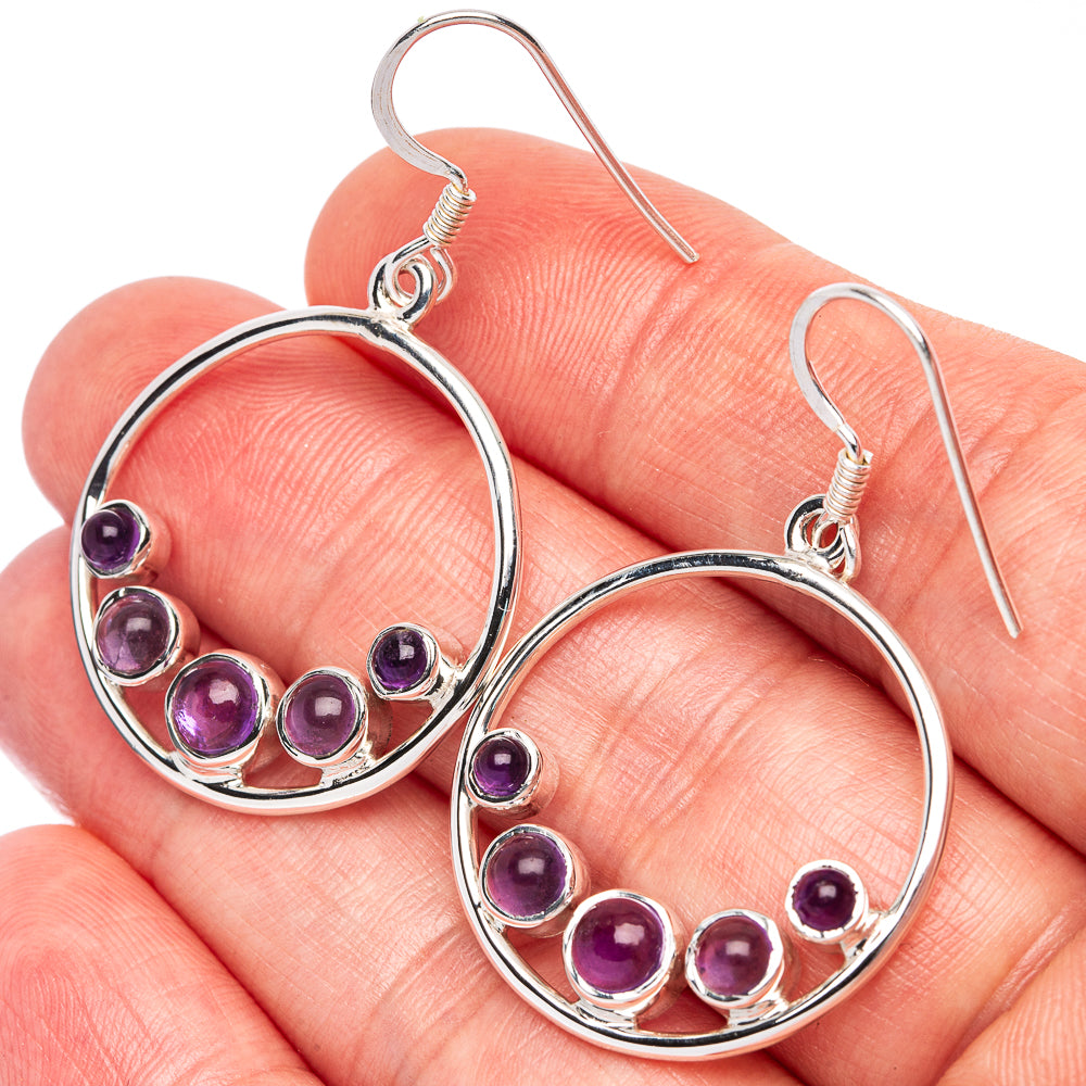 Premium Amethyst Earrings 1 5/8" (925 Sterling Silver) E2509