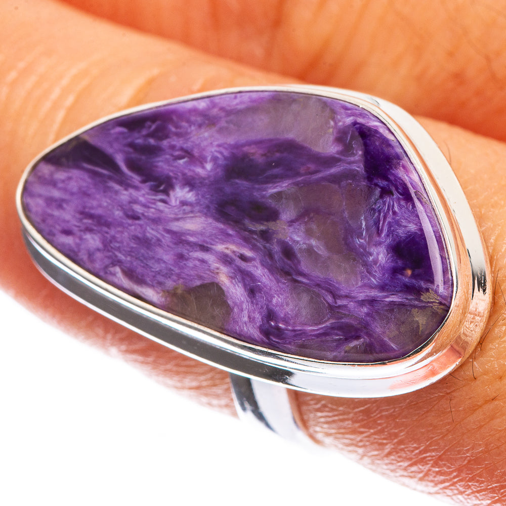 Charoite 925 Sterling Silver Ring Size 8