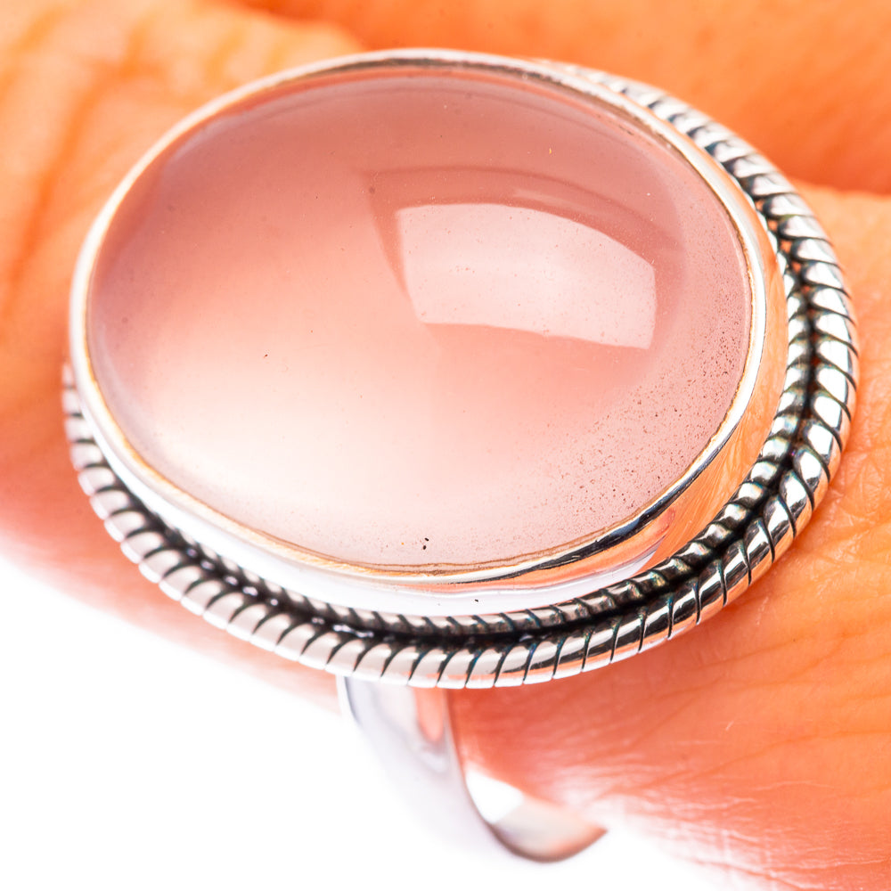 Large Rose Quartz Ring Size 10.75 (925 Sterling Silver) R141005