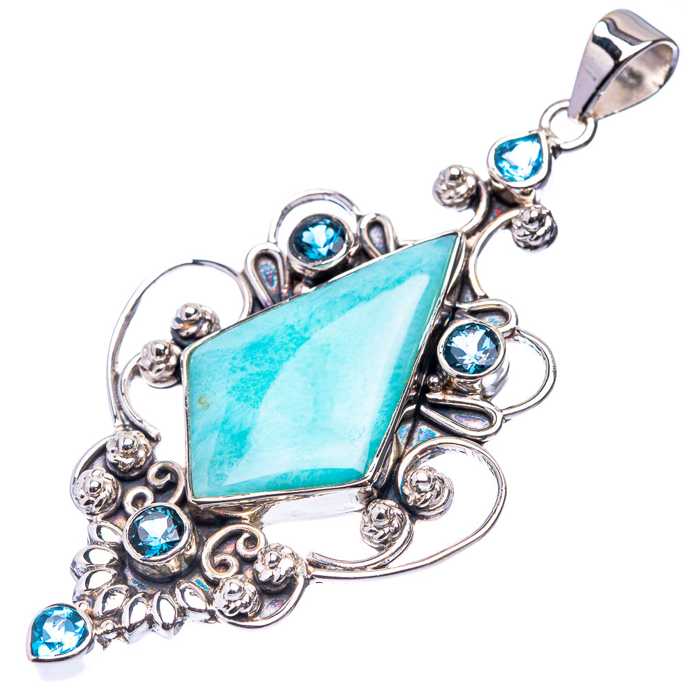 Signature Larimar, Blue Topaz Pendant 2 1/2" (925 Sterling Silver) P38720