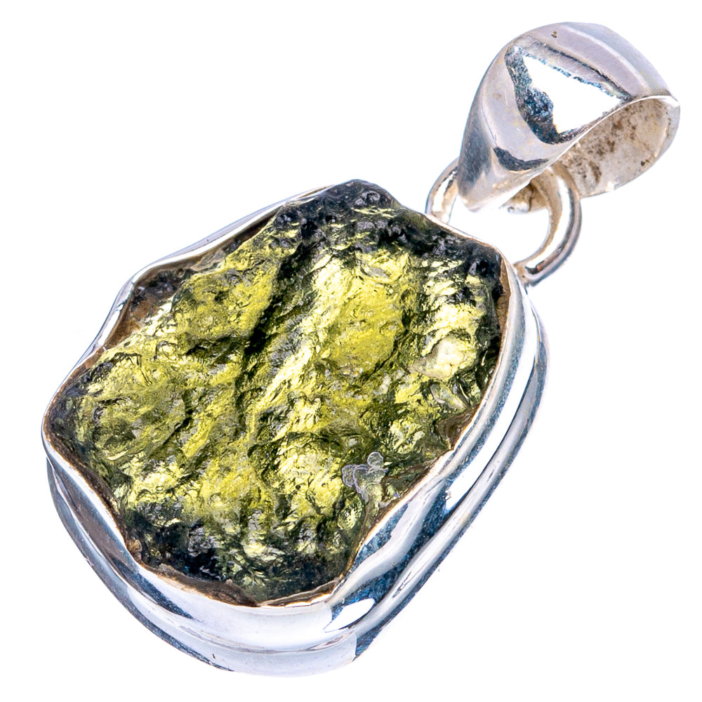 Rare Moldavite Pendant 1" (925 Sterling Silver) P43490