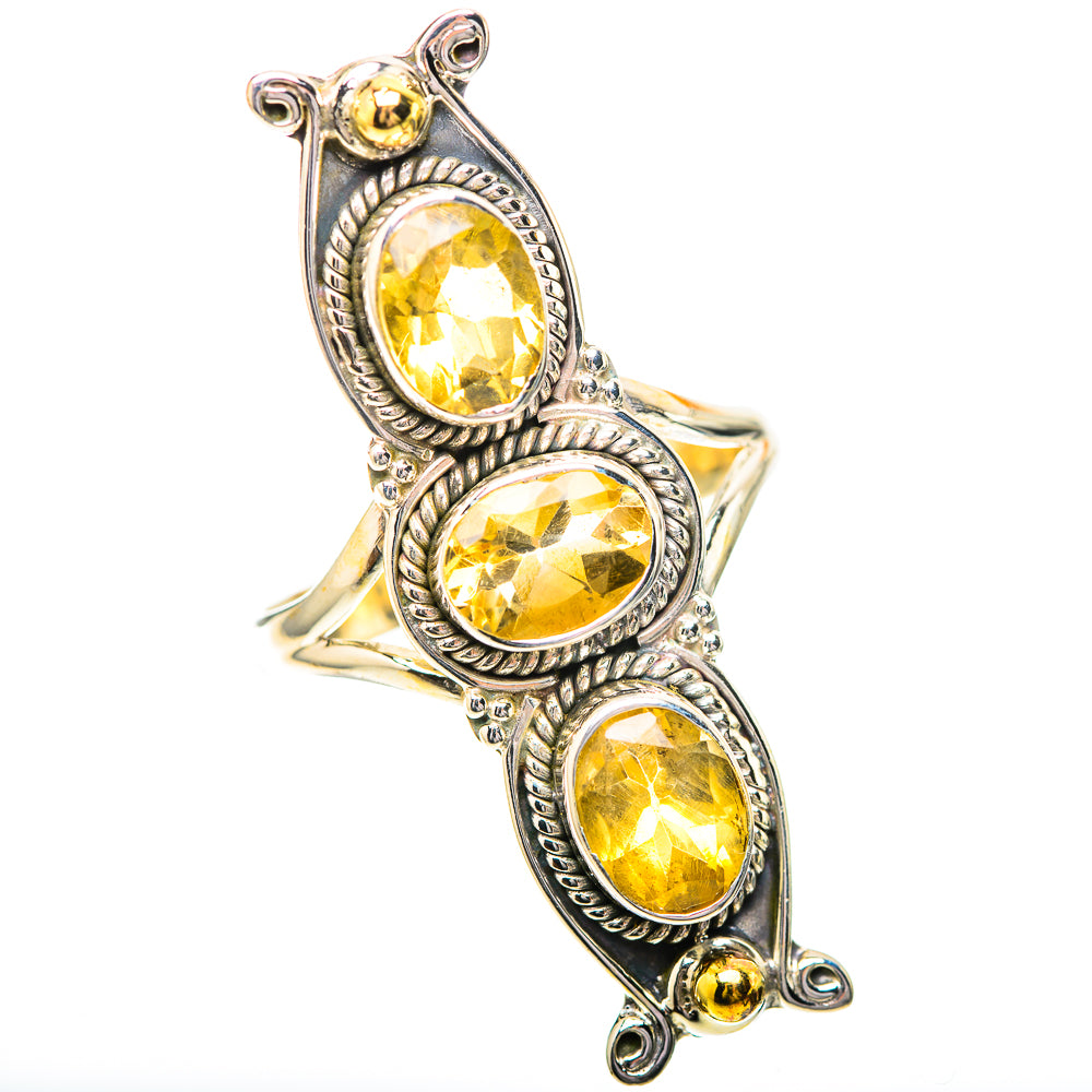 Large Faceted Citrine Ring Size 9.75 (925 Sterling Silver) RING139838