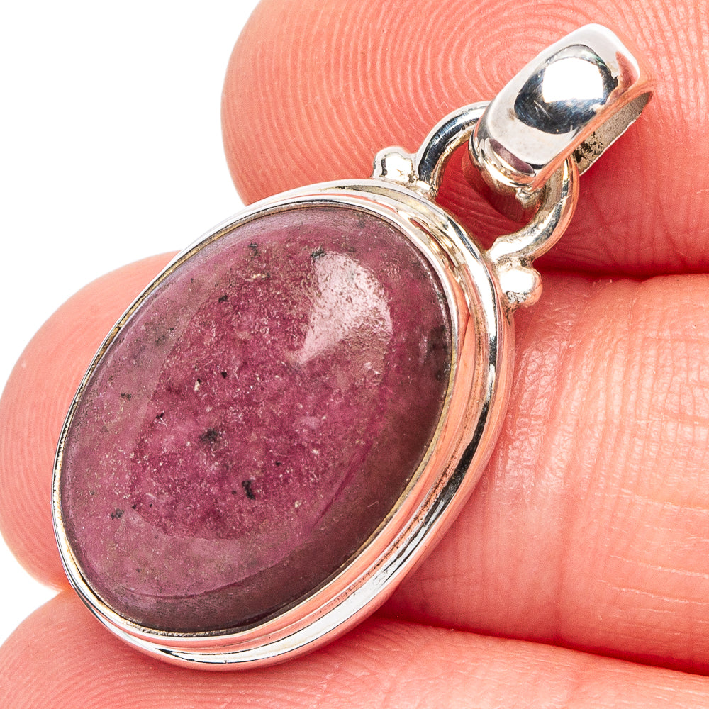 Rhodonite  Pendant 1 1/4" (.925 Sterling Silver)
