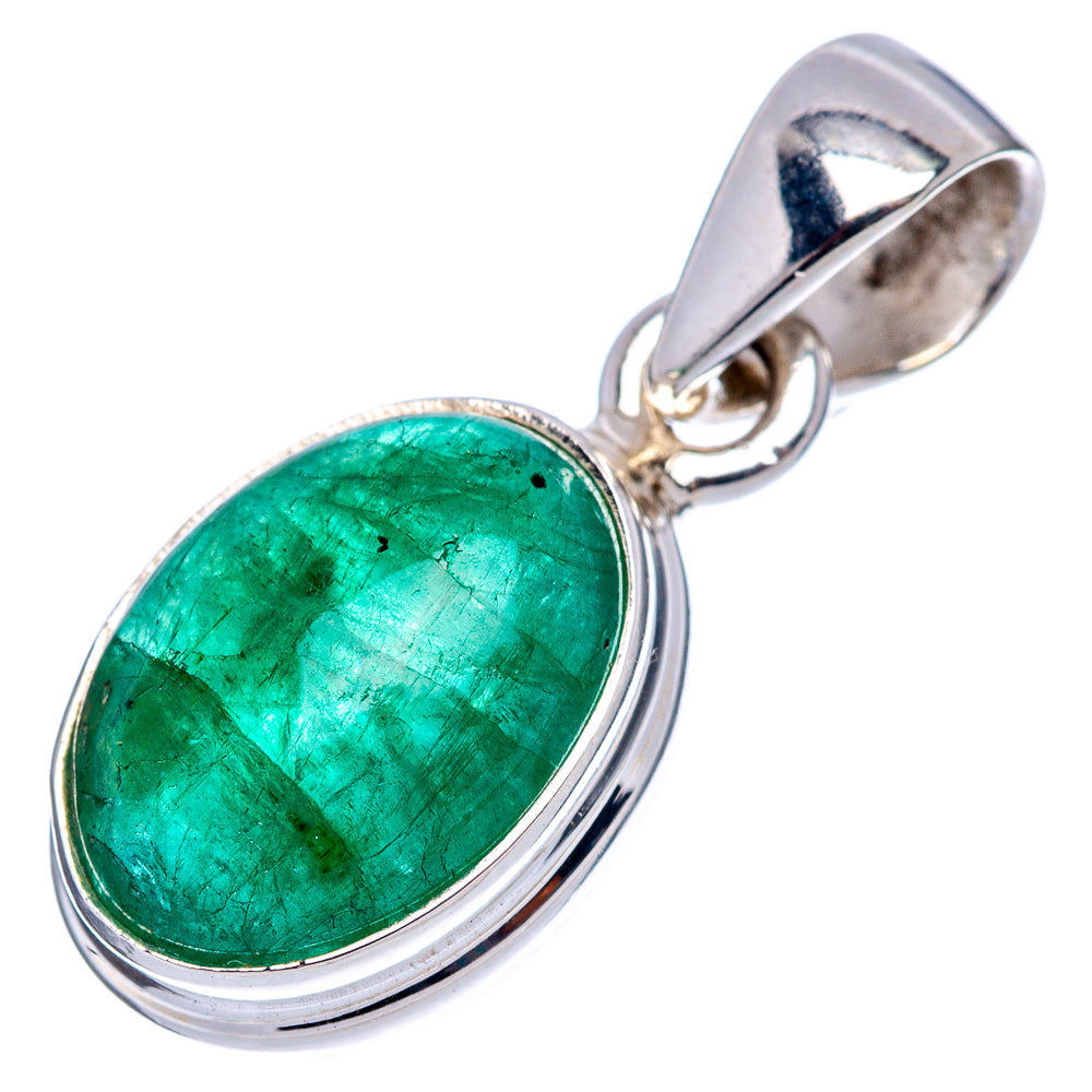 Rare Premium Zambian Emerald Pendant 7/8" (.925 Sterling Silver)