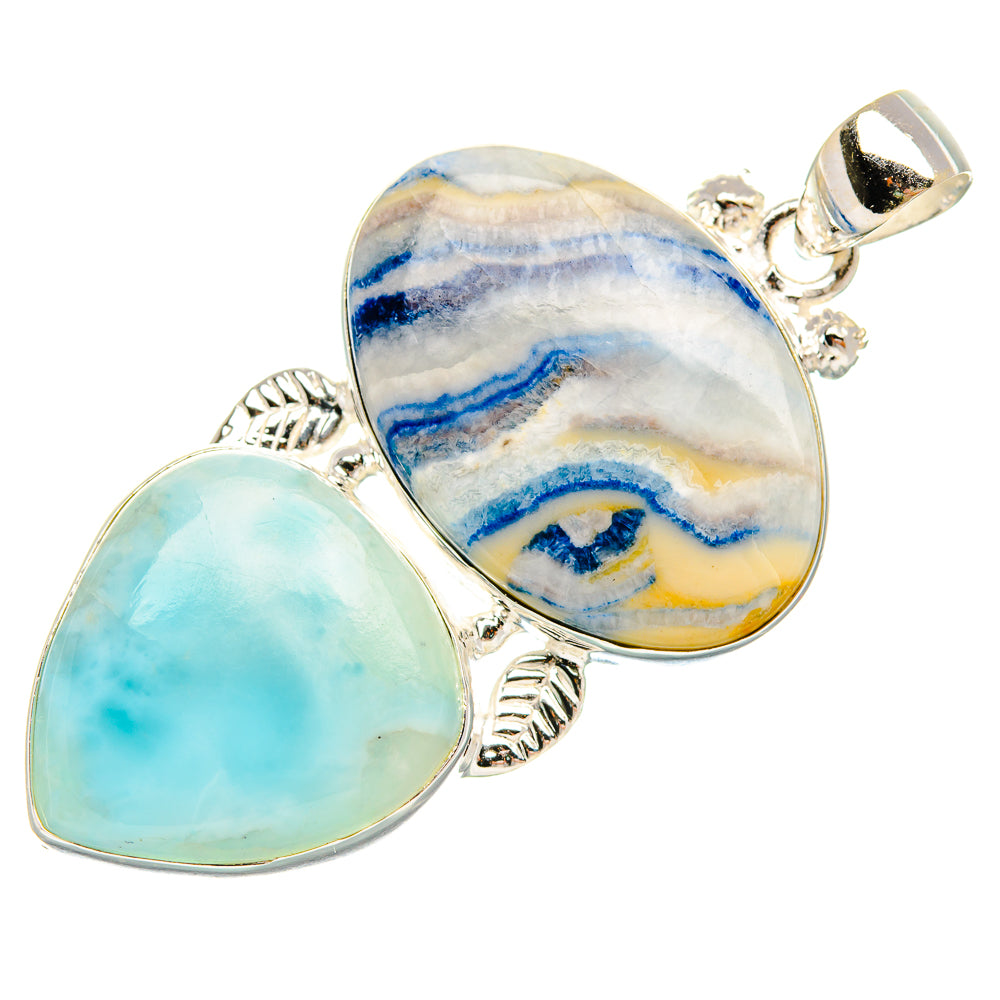 Blue Scheelite, Larimar Pendant 2" (925 Sterling Silver) PD37872