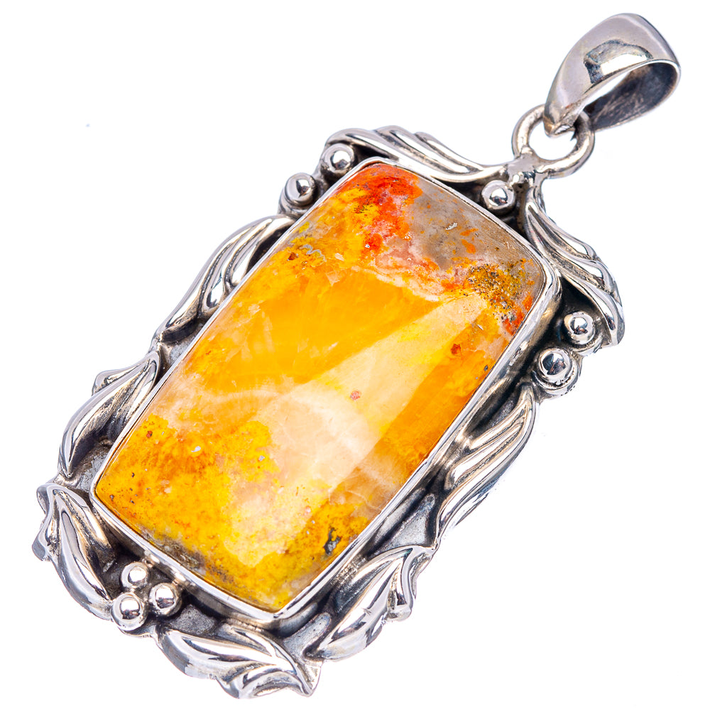 Premium Bumblebee Jasper Pendant 2 1/8" (.925 Sterling Silver)