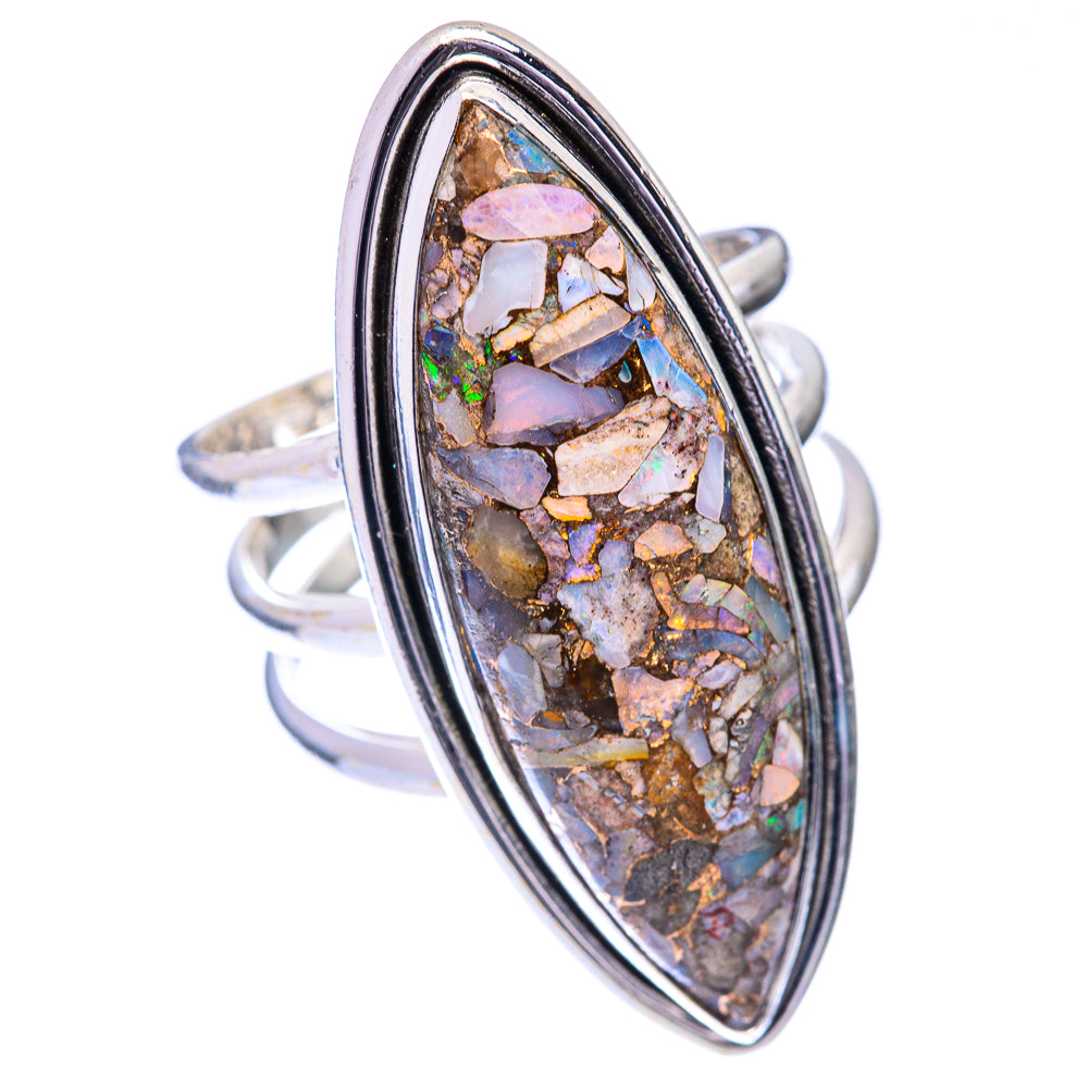 Large Brecciated Ethiopian Opal Ring Size 8.25 (925 Sterling Silver) R141029