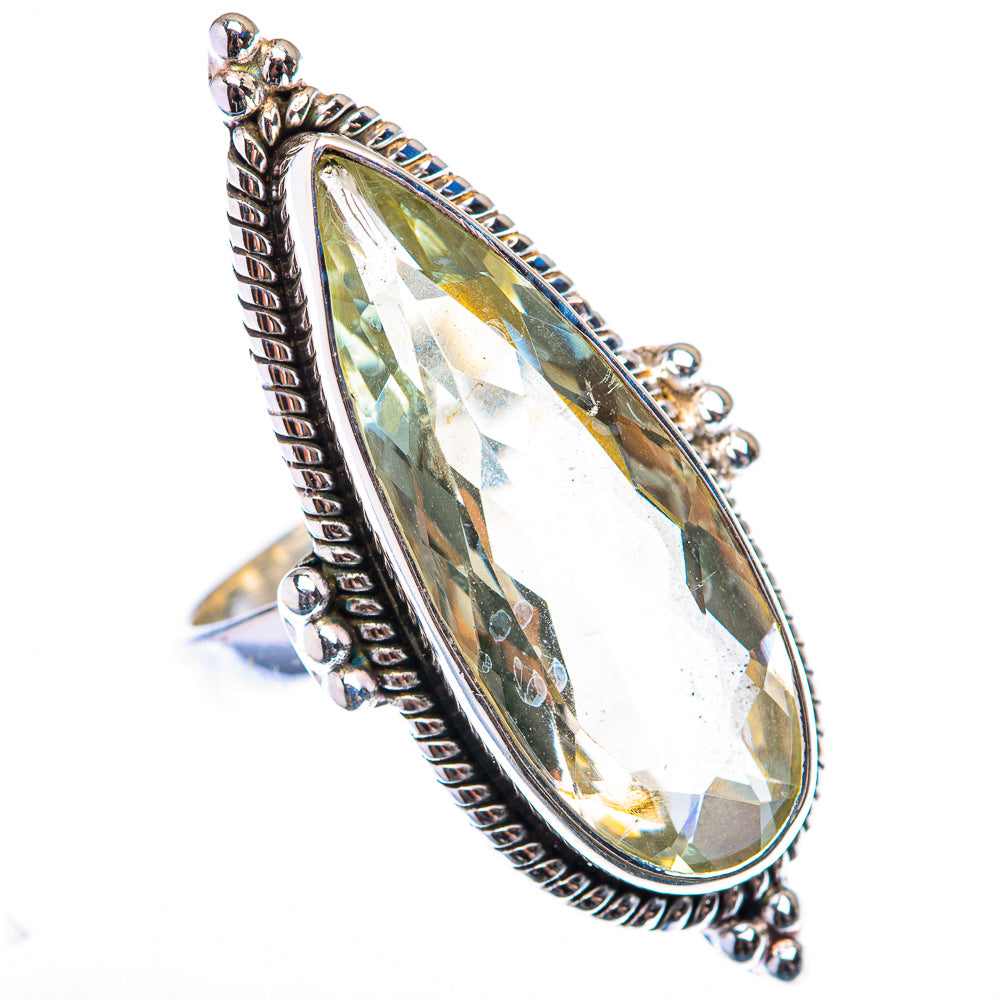 Large Green Amethyst Ring Size 11 (925 Sterling Silver) RING140059