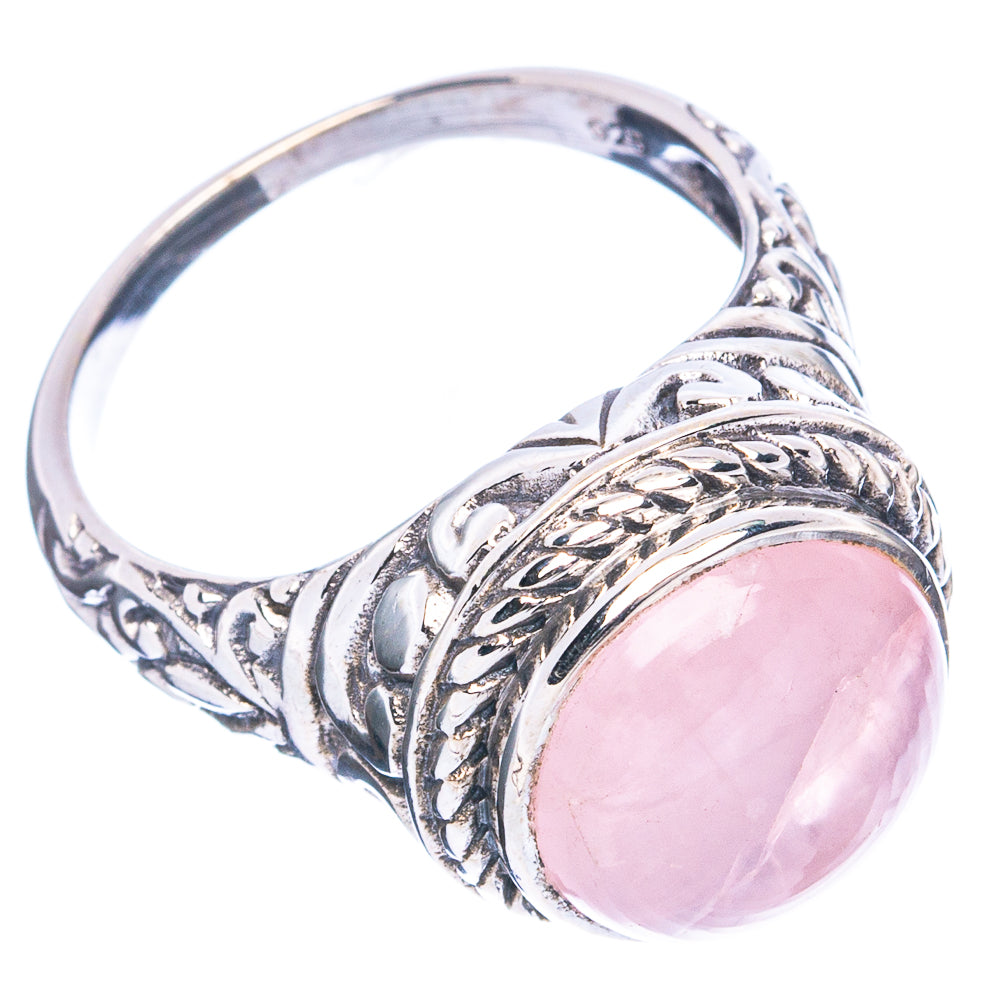 Rose Quartz Ring Size 8.5 (925 Sterling Silver) R4826