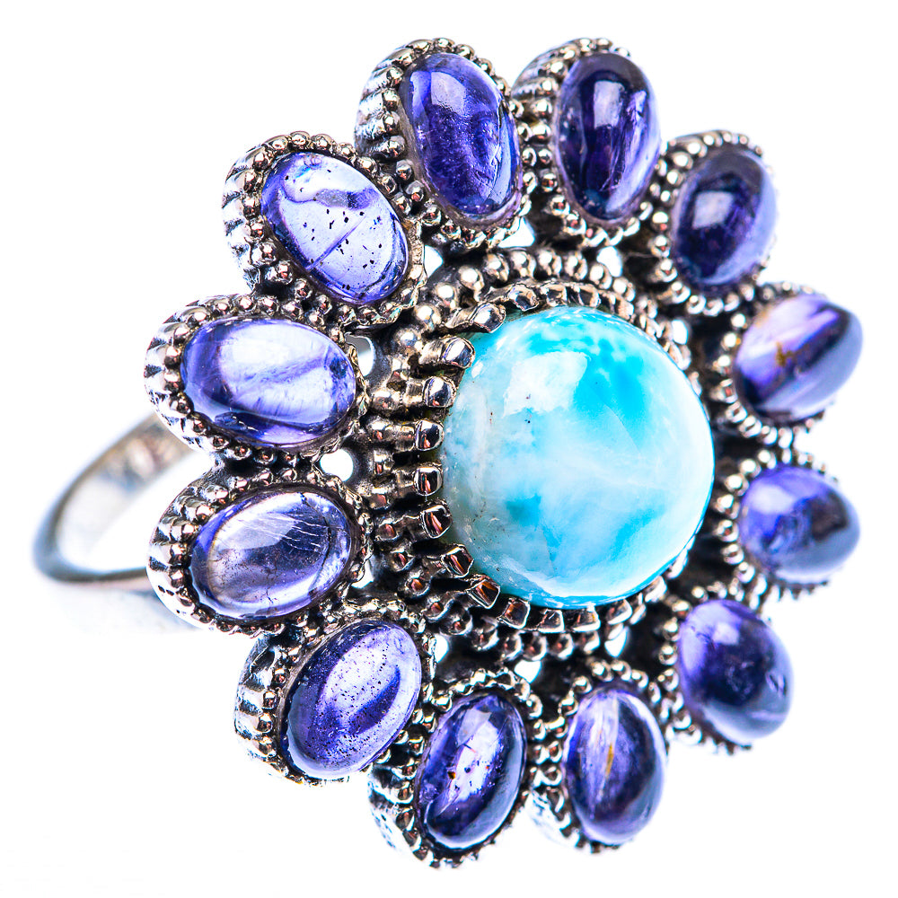 Large Larimar, Tanzanite Ring Size 10 (925 Sterling Silver) RING140233