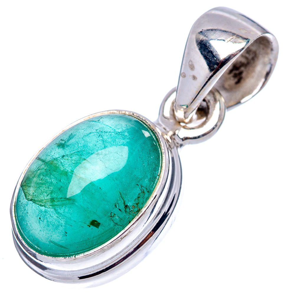 Rare Premium Zambian Emerald Pendant 7/8" (.925 Sterling Silver)