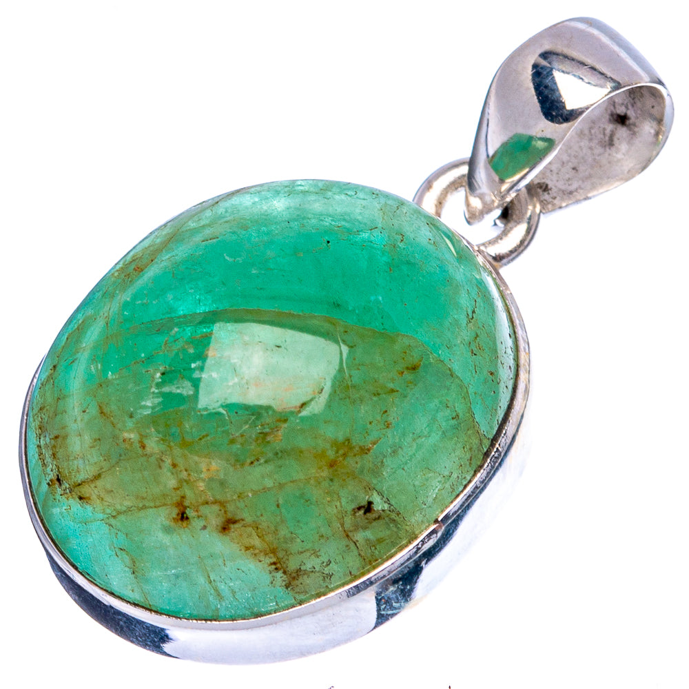 Natural Colombian Emerald Pendant 1 1/4" (925 Sterling Silver) P43369