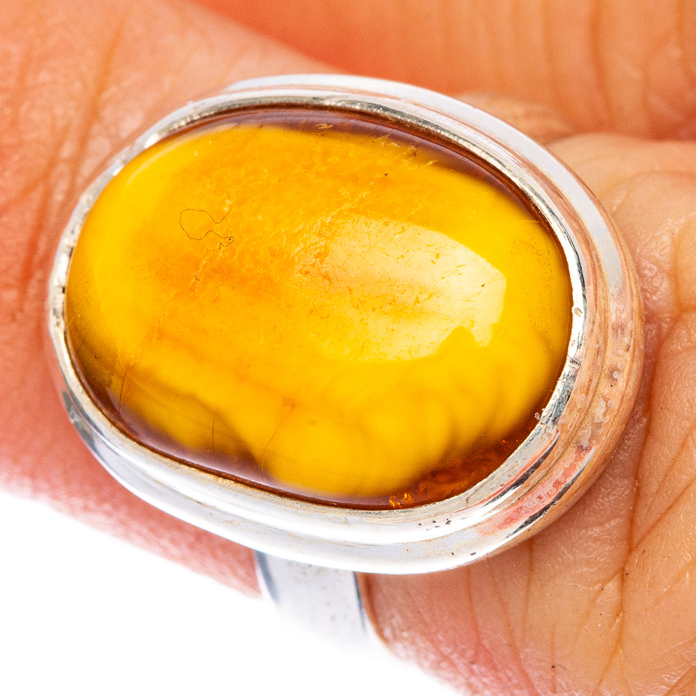 Amber Ring Size 5 (925 Sterling Silver) R1369