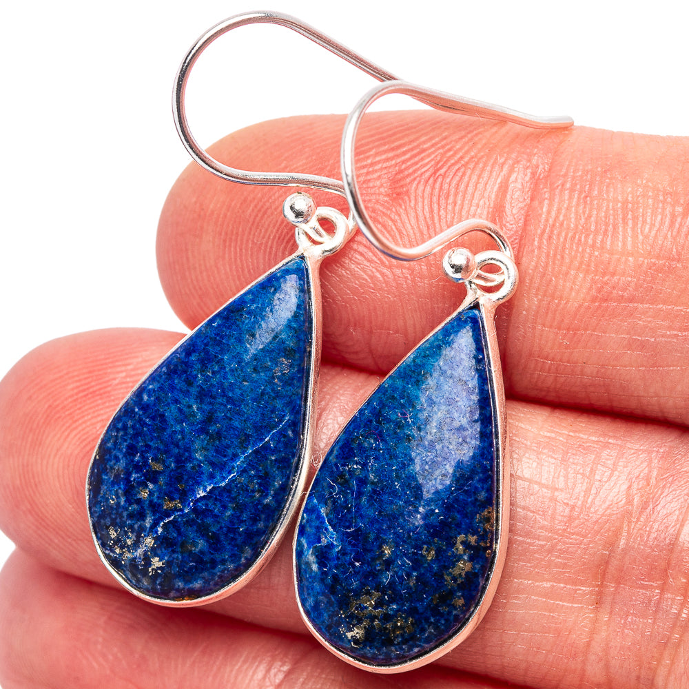 Lapis Lazuli Earrings 1 1/2" (.925 Sterling Silver)