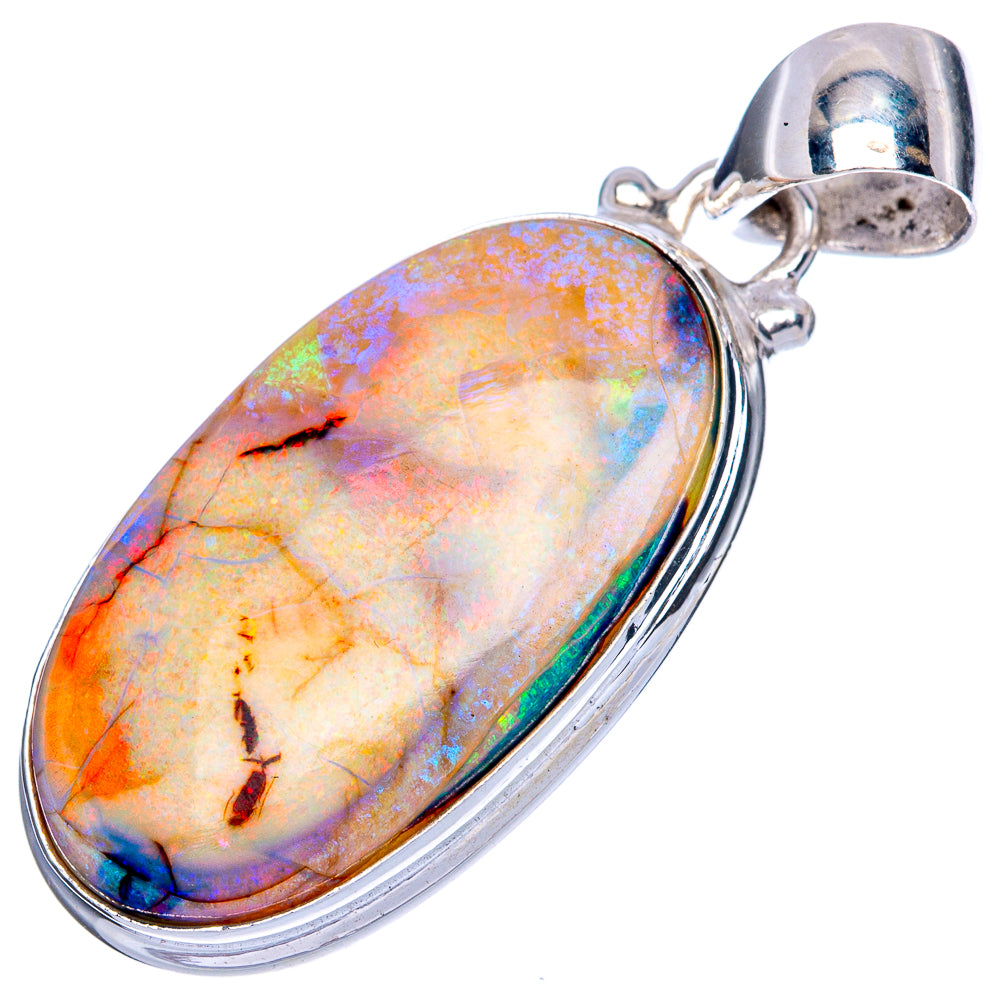 Rare Sterling Opal Pendant 1 3/8" (925 Sterling Silver) P41605