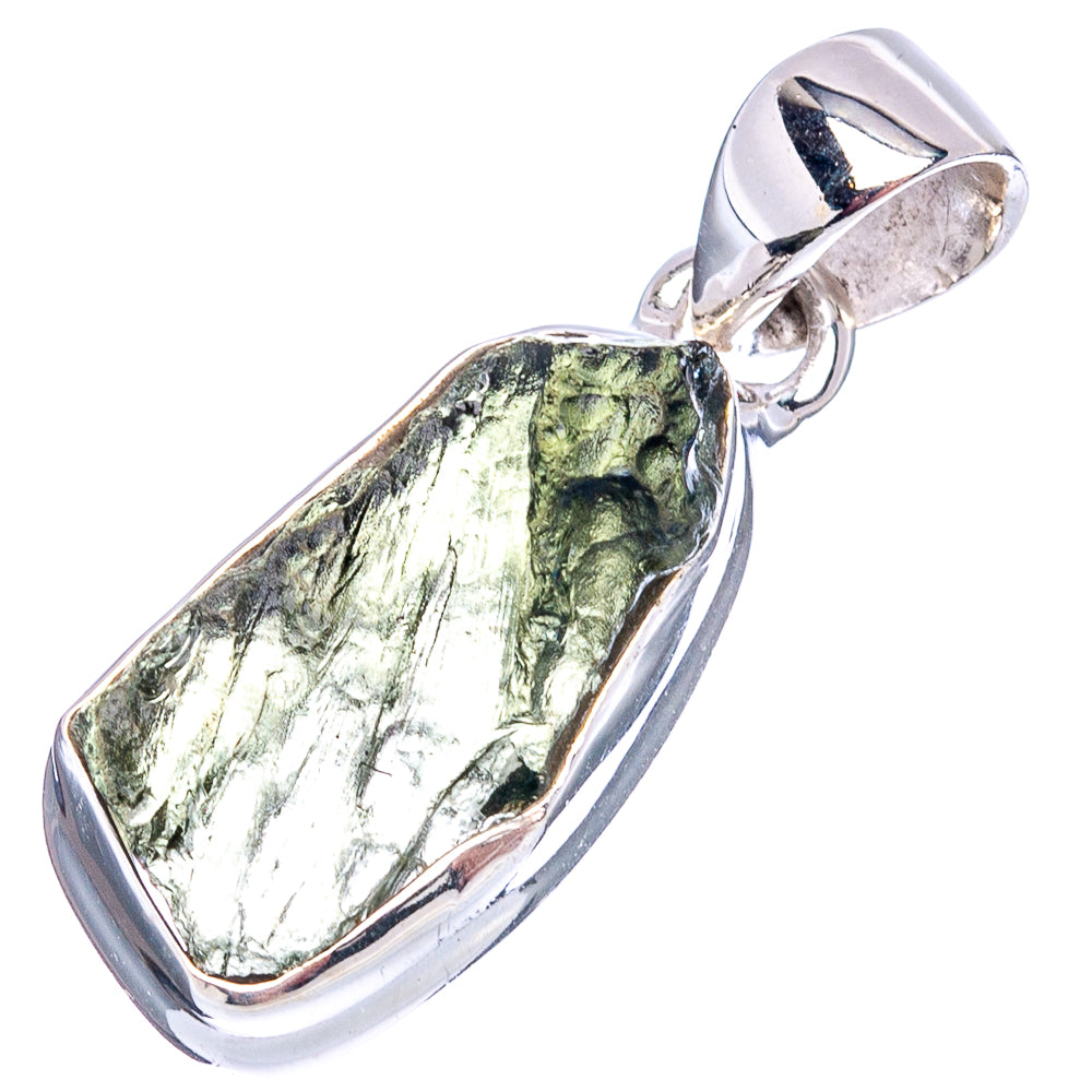 Rare Moldavite Pendant 1 1/8" (.925 Sterling Silver)