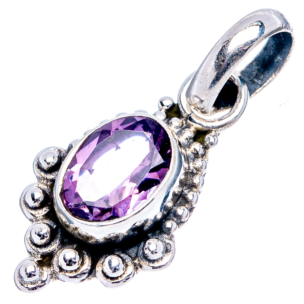 Amethyst Dainty Pendant 7/8" (.925 Sterling Silver)