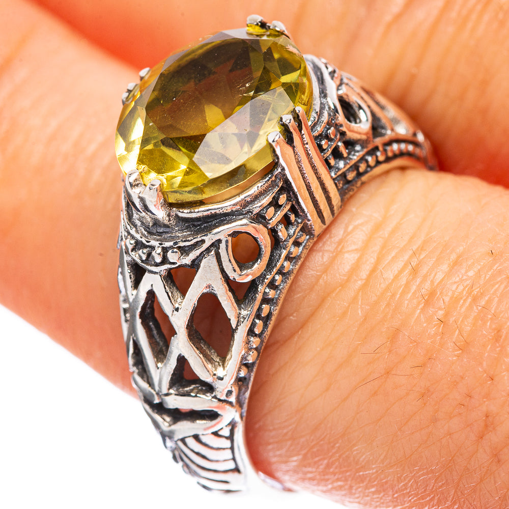 Faceted Citrine Ring Size 9 (925 Sterling Silver) R3240