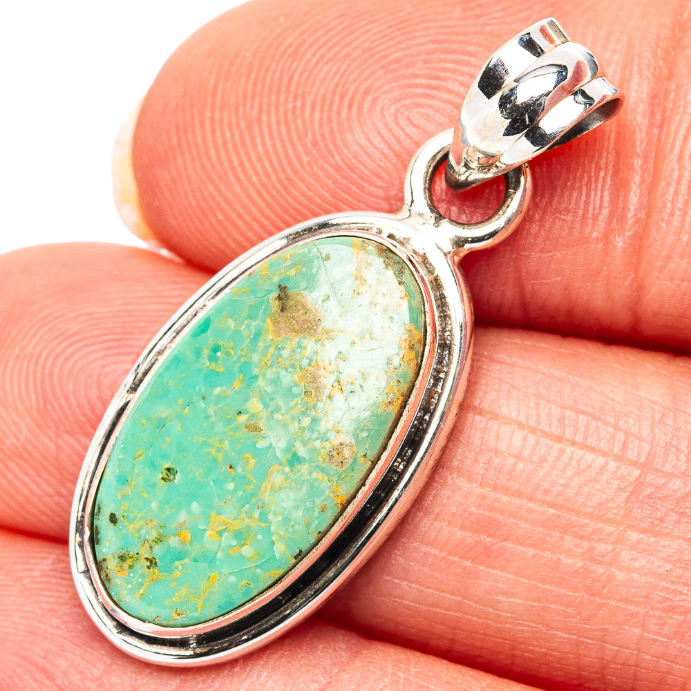 Royston Turquoise Pendant 1 1/4" (.925 Sterling Silver)