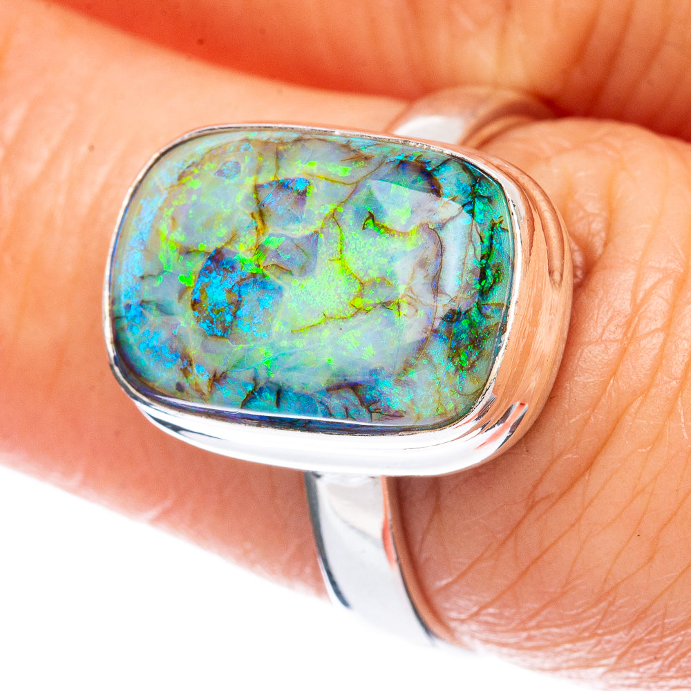 Rare Sterling Opal Ring Size 7.5 (925 Sterling Silver) R2843