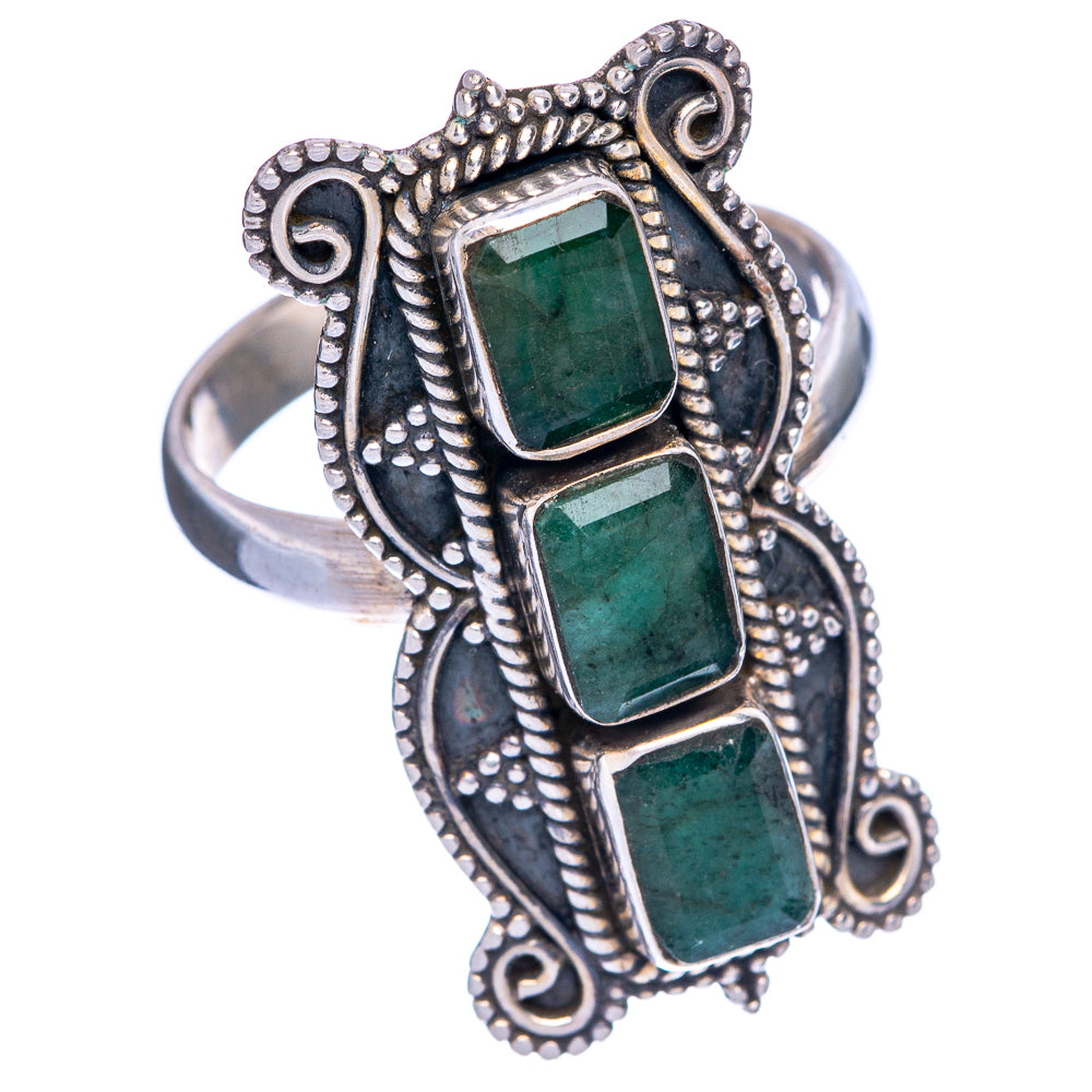 Large Emerald Ring Size 9.75 (925 Sterling Silver) R145292