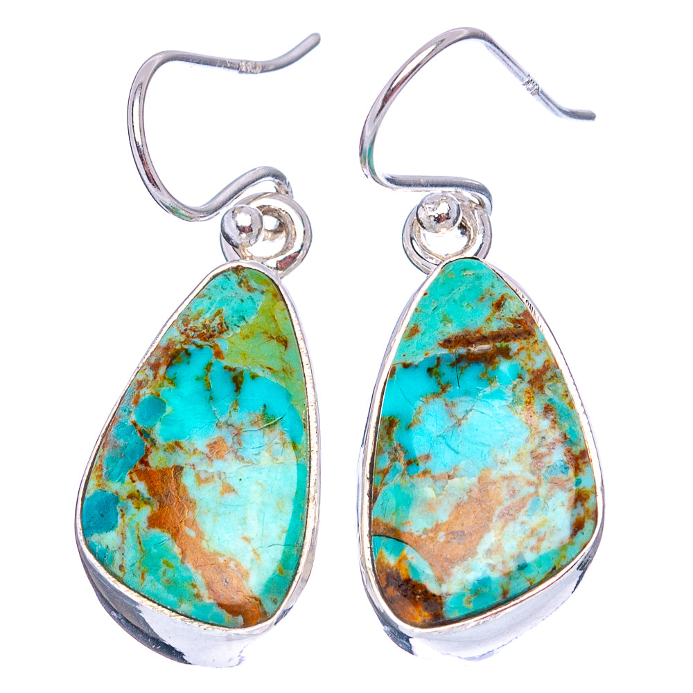 Mohave Turquoise Earrings 1 1/4" (.925 Sterling Silver)