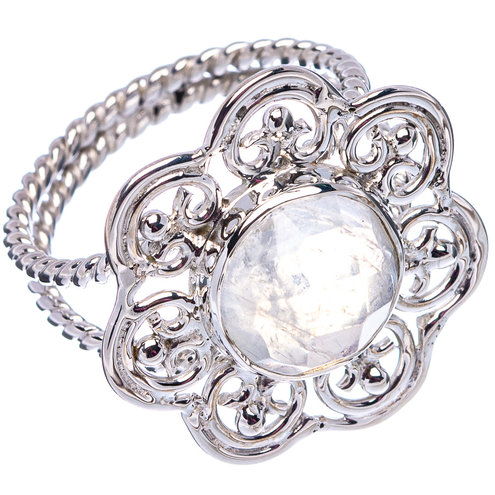 Premium Rainbow Moonstone Ring Size 7.5 (.925 Sterling Silver)