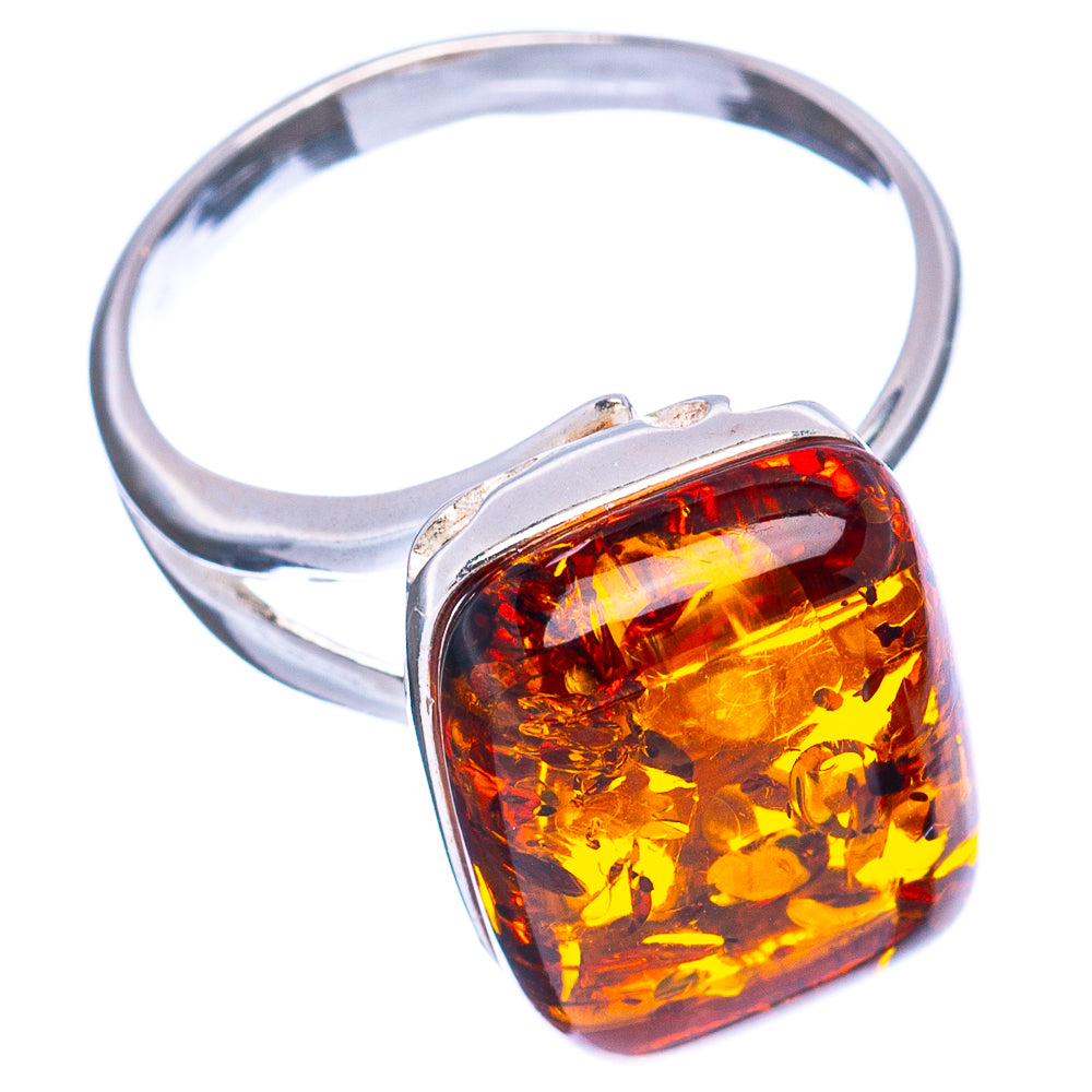 Baltic Amber Ring Size 7 Adjustable (.925 Sterling Silver)