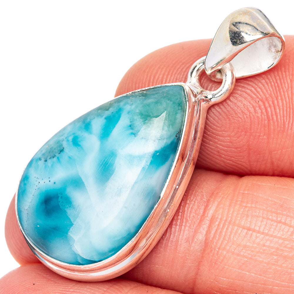 Larimar Pendant 1 3/8" (925 Sterling Silver) P41707