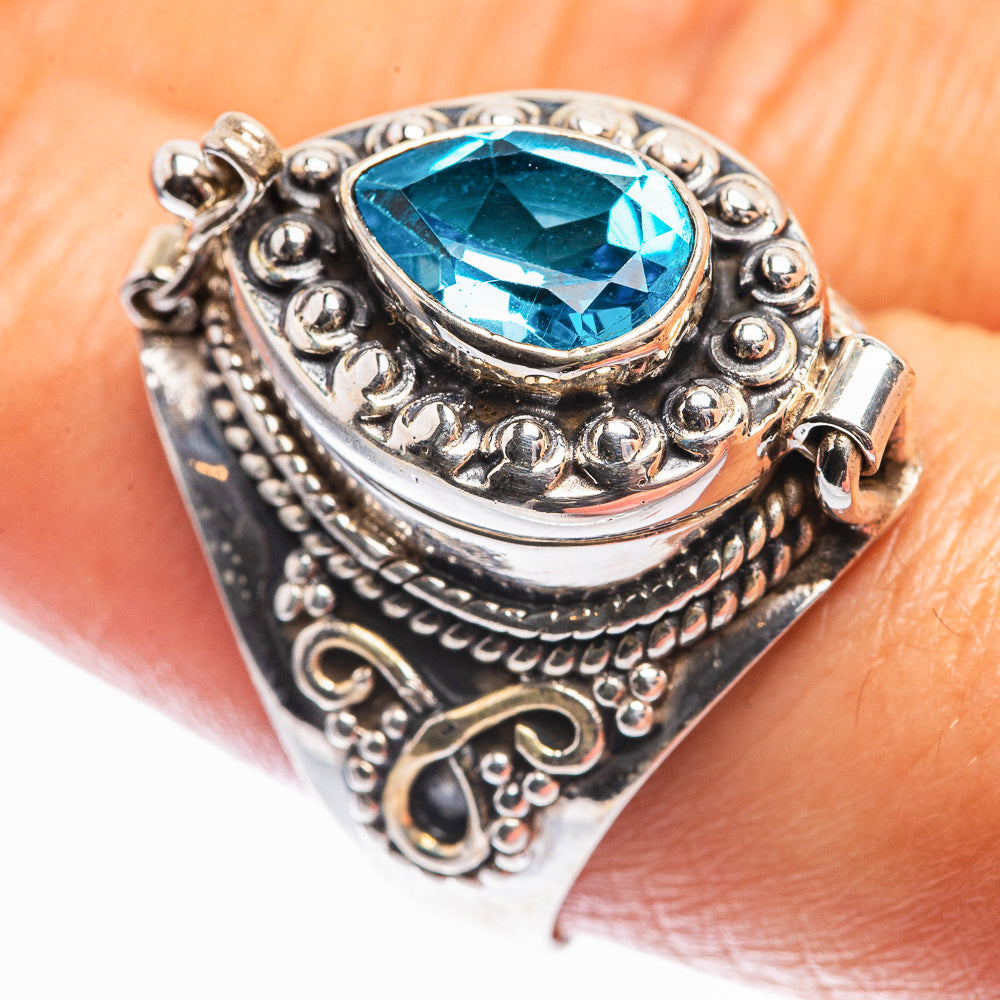Poison London Blue Topaz Ring Size 9 (925 Sterling Silver) R142246